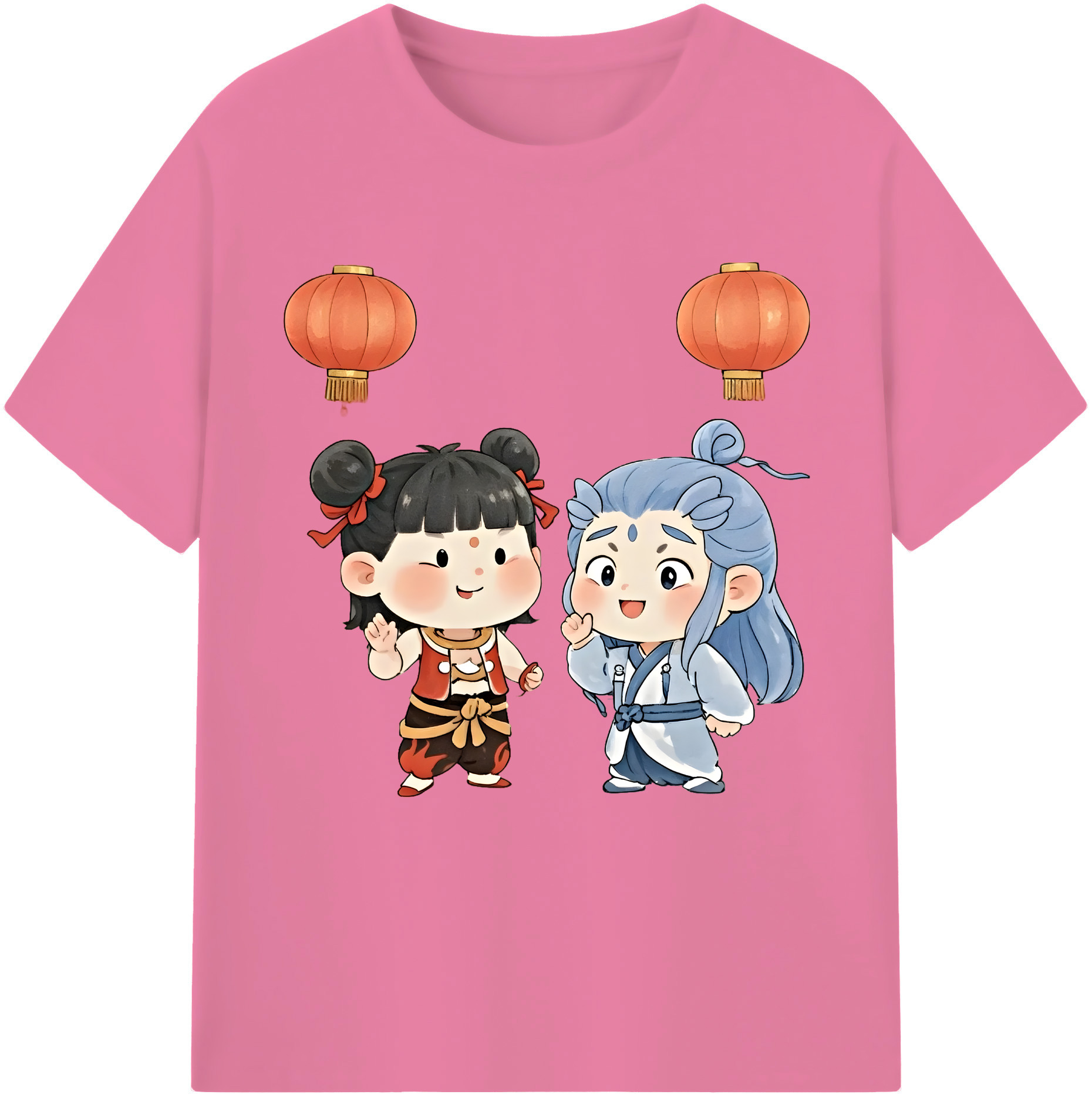 （画像用） Ne Zha 2 ナタ 魔童の大暴れ 綿100％半袖Tシャツ（フロントプリント）